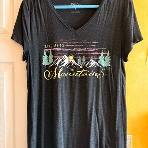 Grace & Lace Charcoal Mountain Adventure Tee